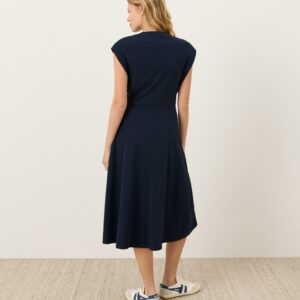 Alternative view of Fit and Flare Midi Dress with V-Neck and Twist Detail