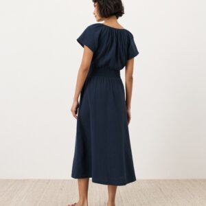 Alternative view of Organic Cotton Boho Midi Dress with Flutter Sleeves and Pockets