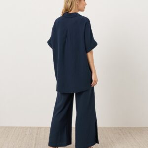 Alternative view of Organic Cotton Double Gauze Shirt and Wide Leg Pants Set