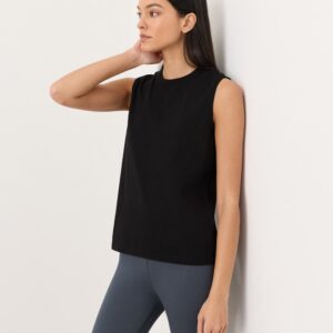 Organic Cotton Tank Top with Crew Neck and Classic Fit