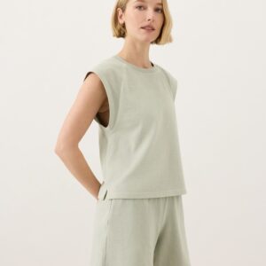 Organic Cotton Muscle Tee with Raglan Sleeves and Side Vents